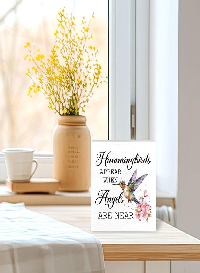 PKW Spring Hummingbird Decor for Home, Hummingbird Memorial Gifts for Women, Hummingbirds Appear When Angels Are Near Sign 5 x 5 Inch - Image 5